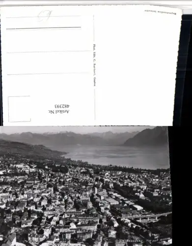 482393,Lausanne Vue par avion Totale Bergkulisse Kt Waadt