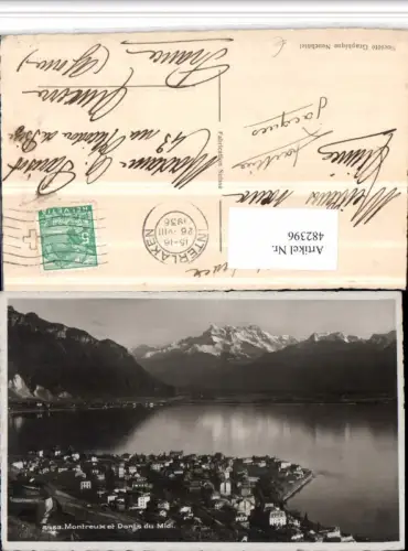 482396,Montreux et Dents du Midi Totale Bergkulisse Kt Waadt