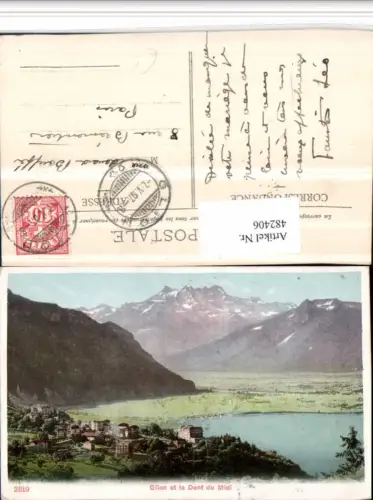 482406,Glion et Dent du Midi Totale Bergkulisse Kt Waadt