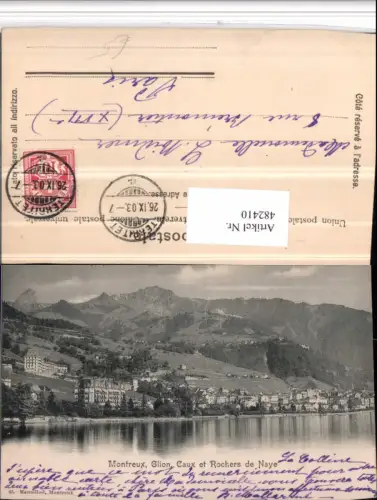482410,Montreux Glion Caux Totale et Rochers de Naye Bergkulisse Kt Waadt