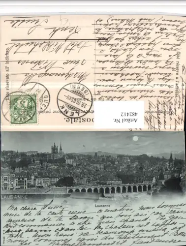 482412,Mond Litho Lausanne Totale Brücke Kt Waadt