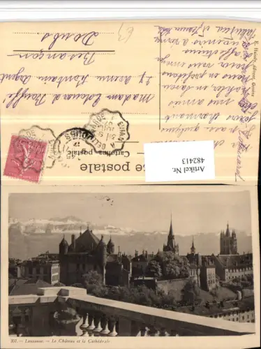 482413,Lausanne Le Chateau et la Cathedrale Schloss Kirche Kt Waadt