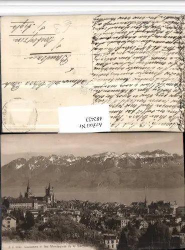 482423,Lausanne et Montagnes de Savoie Totale Bergkulisse Kt Waadt
