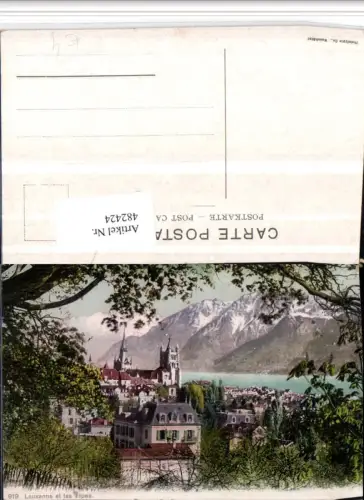 482424,Lausanne et alpes Teilansicht Bergkulisse Kt Waadt