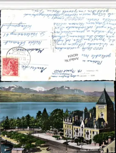 482434,Ouchy Le Chateau Schloss Bergkulisse Kt Waadt