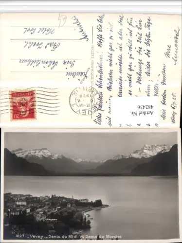 482436,Vevey Dents du Midi Teilansicht Bergkulisse Kt Waadt