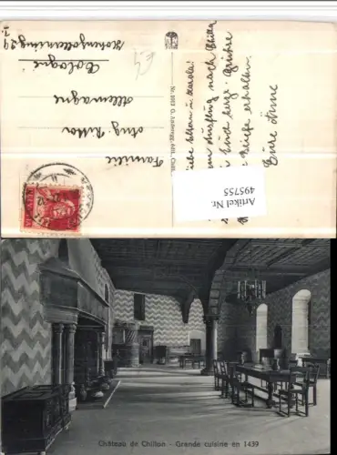 495755,Chateau de Chillon b. Veytaux Grande cuisine Innenansicht Kt Waadt