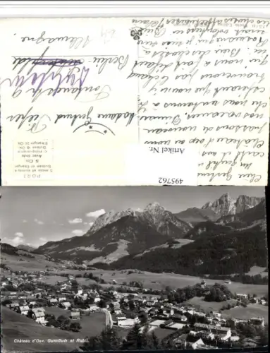 495762,Chateau d'Oex Gumfluh et Rubli Totale Bergkulisse Kt Waadt