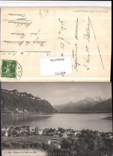 495773,Clarens et Dent du Midi Teilansicht Bergkulisse Kt Waadt