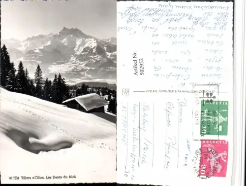 502952,Villars sur Ollon Les Dents du Midi Bergkulisse Winterbild Kt Waadt