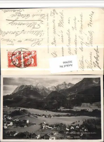 502966,Chateau d'Oex le Petit Pre et la Gumfluh Bergkulisse Kt Waadt