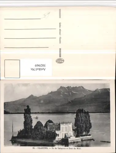 502969,Clarens b. Montreux Ile de Salagnon Insel Bergkulisse Kt Waadt