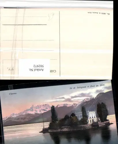 502972,Clarens Ile de Salagnon Insel b. Montreux Bergkulisse Kt Waadt