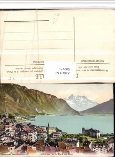 502973,Montreux Teilansicht et la Dent du Midi Bergkulisse Kt Waadt