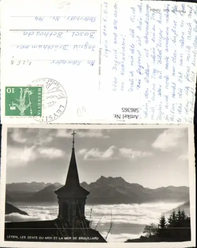 586365,Foto Ak Leysin Les Dents du midi et la mer de Brouillard Switzerland