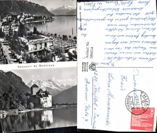 586654,Mehrbild Ak Souvenir de Montreux Schloss Switzerland