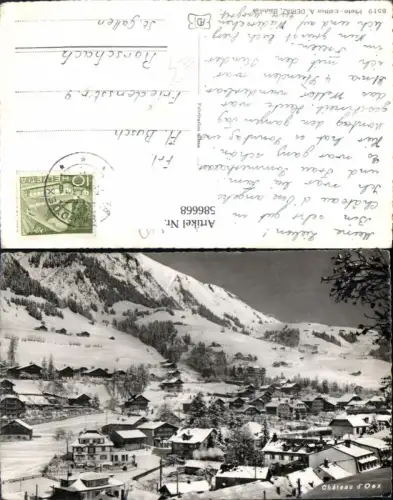 586668,Foto Ak Chateau de Oex Winteransicht Switzerland