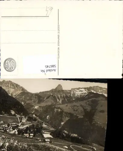 586745,Foto Ak Les Avants Dt. de Jaman et Rochers de Naye Switzerland
