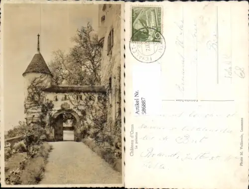 586887,Foto Ak Chateau d Oron La poterne Oron-le-Chatel Schloss Switzerland