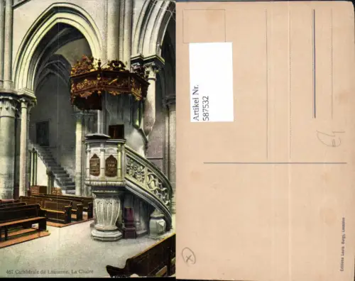 587532,Cathedrale de Lausanne La Chaire Kathedrale Innen Switzerland