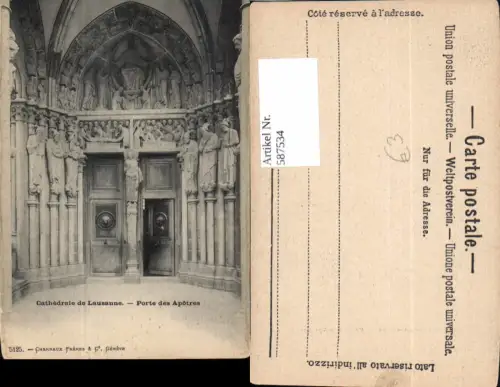 587534,Cathedrale de Lausanne Porte des Apotres Tür Switzerland