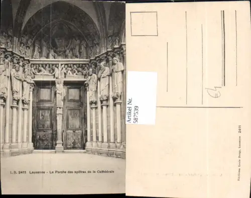 587539,Lausanne Le Porche des apotres de la Cathedrale Switzerland