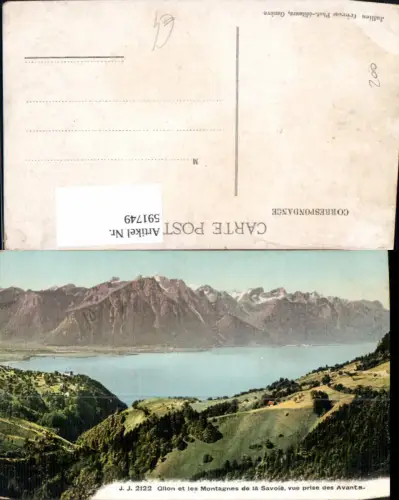 591749,Glion et les Montagnes de la Savoie vue prise des Avants Montreux Switzerland