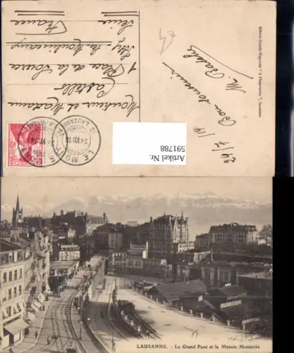591788,Lausanne Le Grand Pont et la Maison Mercerie Switzerland