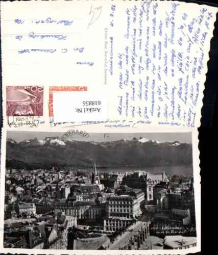 618856,Foto Ak Lausanne vu du la Tour Bel-Air
