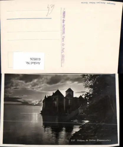 618926,Foto Ak Veytaux Chateau de Chillon Crepuscule