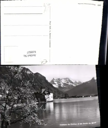 618927,Foto Ak Veytaux Chateau de Chillon et les Dents du Midi