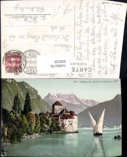 620229,Veytaux Chillon et la Dent du Midi Segelboot Boot