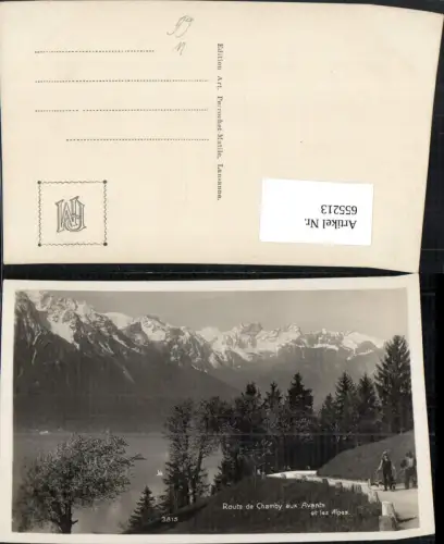 655213,Foto Ak Montreux Route de Chamby aux Avants et les Alpes