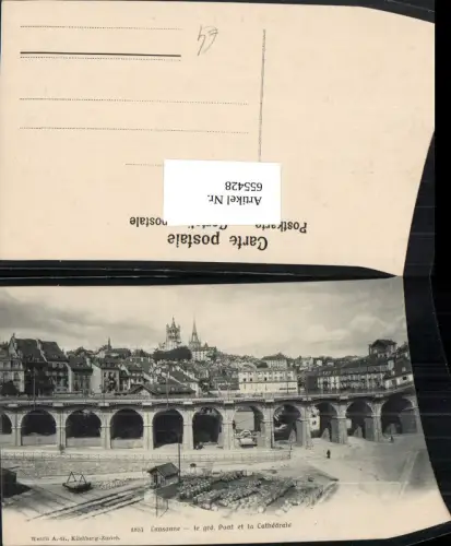 655428,Lausanne Le grand Pont et la Cathedrale Brücke Kathedrale