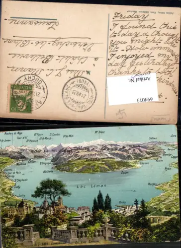 694073 Lausanne Lac Leman Vogelschau Ouchy Morges Lutry Cully Vevey Meillerie Nyon Evian