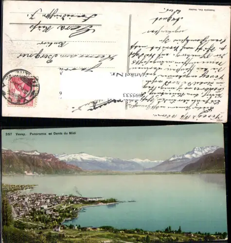 695533 Vevey et Dents du Midi gel Gera Reuss Waadt