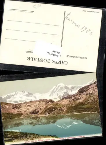 84348,Lac du Ryffel Mont Rose et Lysskamm Zermatt Monte Rosa Kt Wallis