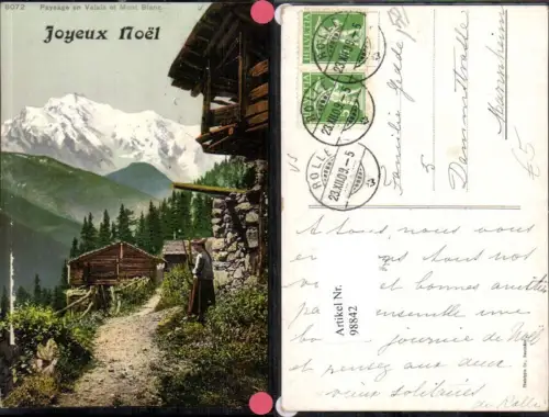 98842,Paysage en Valais Wallis et Mont Blanc Rolle Kt Wallis