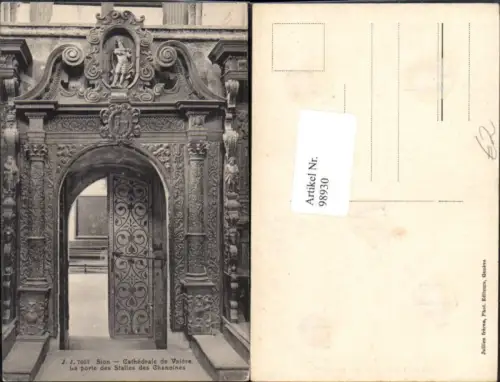 98930,Sion Cathedrale de Valere Le porte des Stalles des Chanoines Kt Wallis