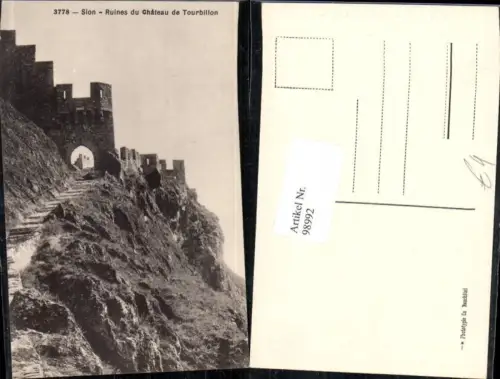 98992,Sion Ruines du Chateau de Tourbillon Kt Wallis