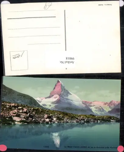 99018,Le Mont Cervin Das Matterhorn et le Grünsee pres Zermatt Kt Wallis