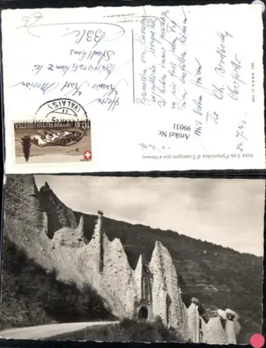 99031,Foto AK Les Pyramides d Euseigne Kt Wallis