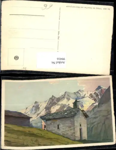 99416,Künstlerkarte Saas Fee Triftalp und Mischabelgruppe Kt Wallis
