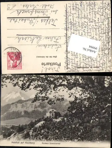 99994,Hohfluh auf Hasliberg Kurhaus Schweizerhof Kt Wallis
