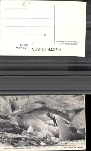 107378,Glacier de Trelatete Ansicht Mann auf Gletschereis Kanton Wallis