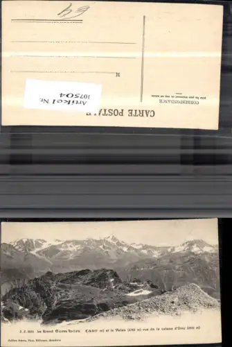 107504,Le Grand Combin et le Velan vus de la cabane d�Orny Kanton Wallis