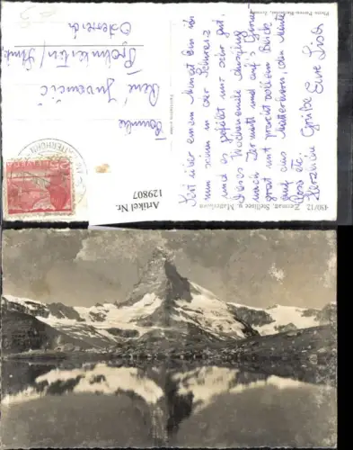129807,Zermatt Stellisee u. Matterhorn Ansicht Kt. Wallis