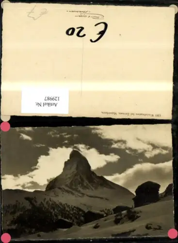 129987,Winkelmatten b. Zermatt Matterhorn Gipfelansicht Kt. Wallis