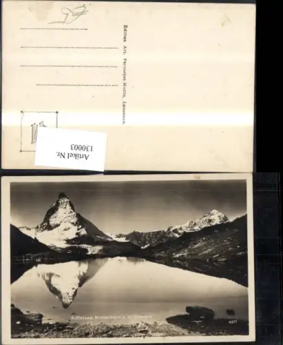 130003,Riffelsee Matterhorn Ansicht Kt. Wallis