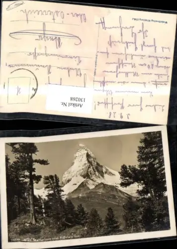 130268,Matterhorn v. Riffelalp aus Bergansicht 1928 Kt. Wallis